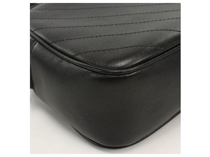 Borsa a tracolla Gucci in pelle nera 742360 Nero - vista 6