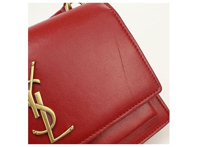 Autre Marque Borsa a tracolla Saint Laurent in pelle di vitello rossa Rosso - vista 5