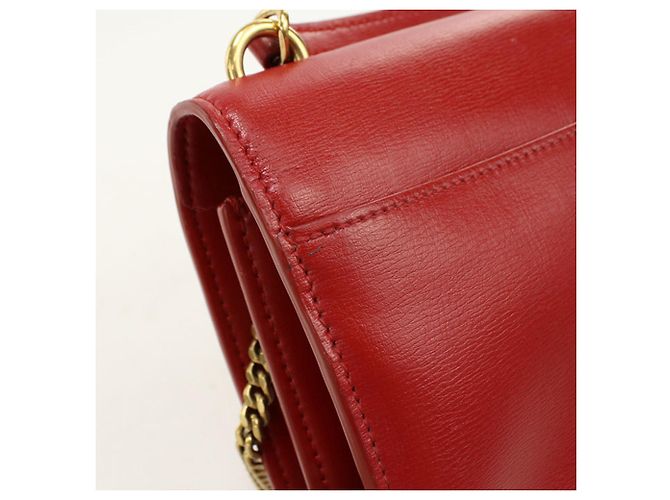 Autre Marque Borsa a tracolla Saint Laurent in pelle di vitello rossa Rosso - vista 8