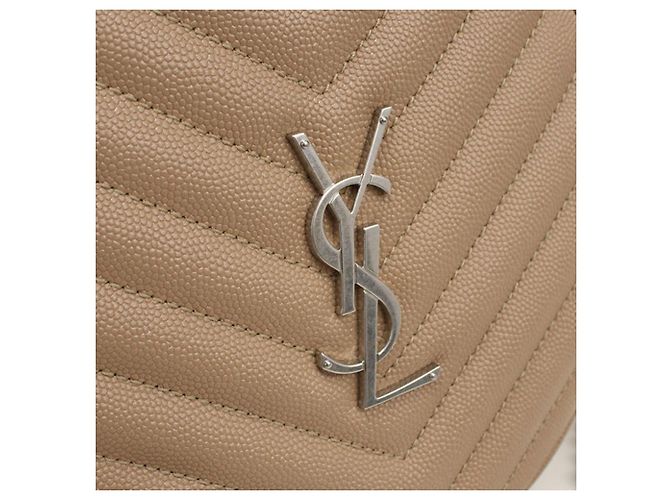 Autre Marque Borsa a tracolla Saint Laurent in pelle di vitello beige - vista 5