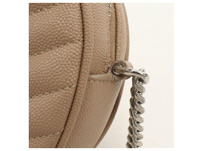 Autre Marque Borsa a tracolla Saint Laurent in pelle di vitello beige - vista 6
