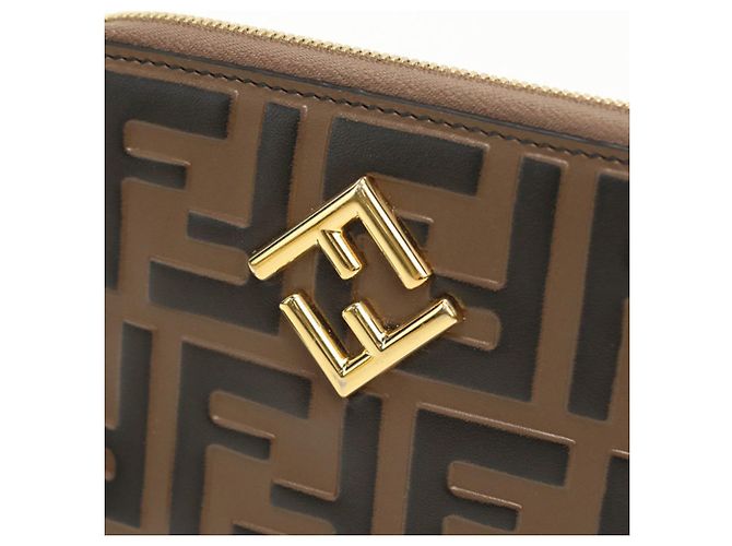 Fendi Bi-fold Geldbörse aus braunem Kalbsleder - Ansicht 5