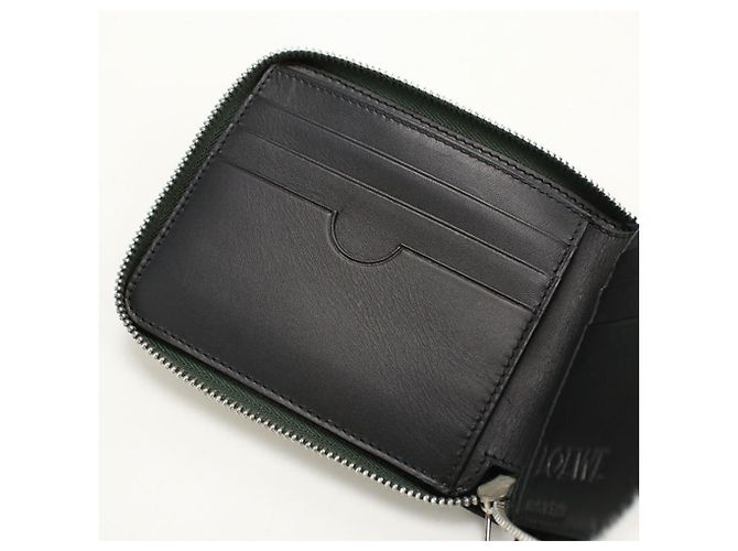 Portafoglio bi-fold Loewe in vitello verde - vista 5