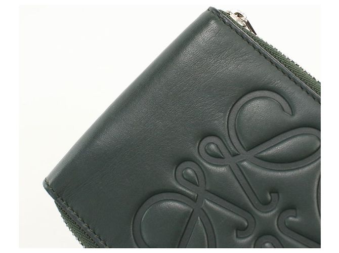 Portafoglio bi-fold Loewe in vitello verde - vista 7