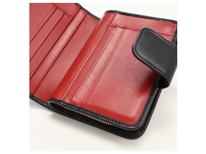 Cartera bi-fold Prada de piel negra Negro - vista 9