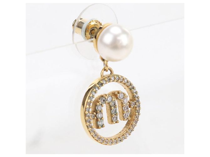 Pendientes de botón Miu Miu dorados - vista 3