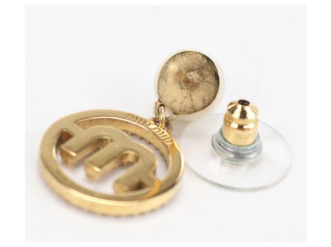 Pendientes de botón Miu Miu dorados - vista 5
