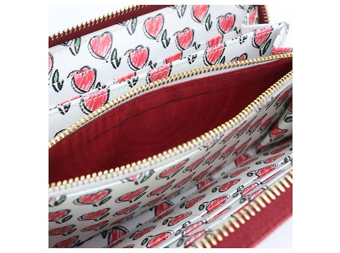 Saffiano Cartera larga Prada en piel roja - vista 4