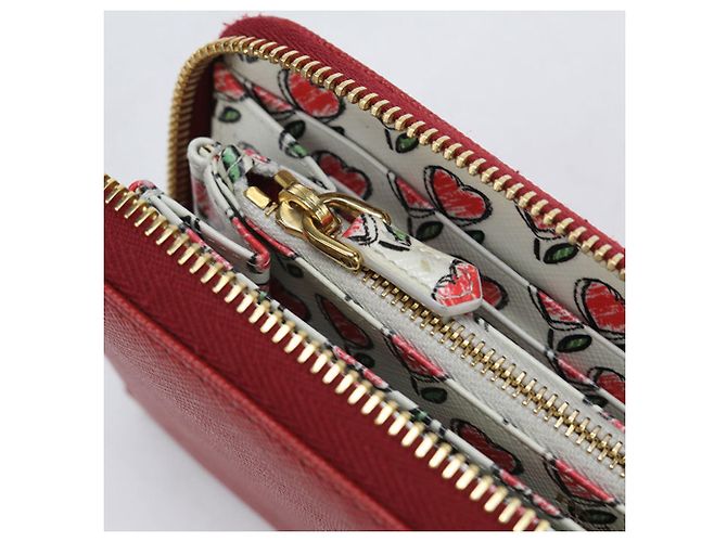 Saffiano Cartera larga Prada en piel roja - vista 5