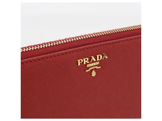 Saffiano Cartera larga Prada en piel roja - vista 6