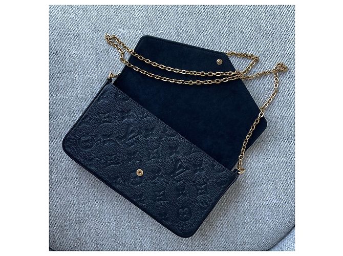 Louis Vuitton Pochette Félicie Pelle Monogram Empreinte Nero - vista 11