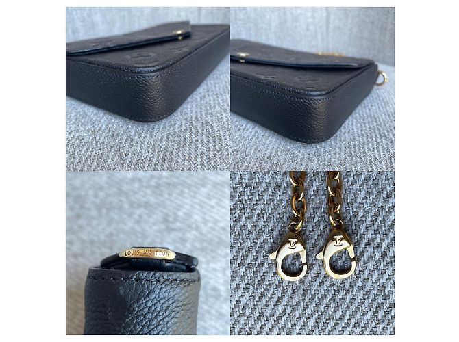 Louis Vuitton Pochette Félicie Pelle Monogram Empreinte Nero - vista 13