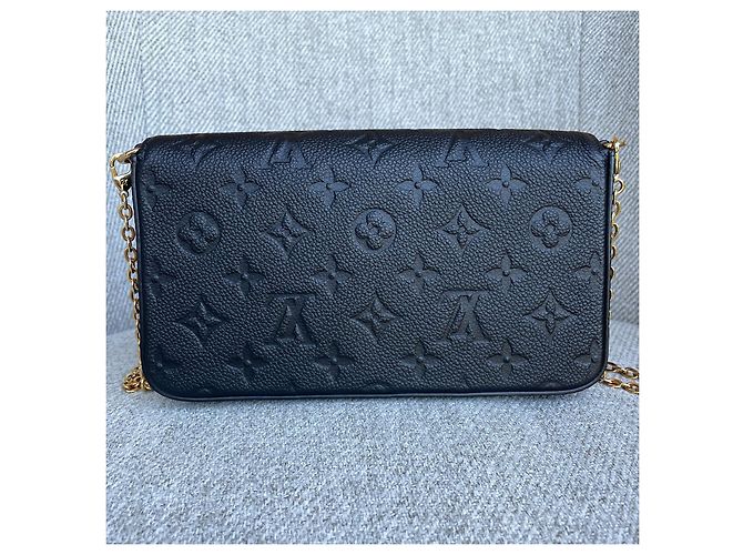 Louis Vuitton Pochette Félicie Pelle Monogram Empreinte Nero - vista 3