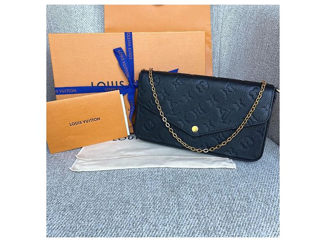 Louis Vuitton Pochette Félicie Pelle Monogram Empreinte Nero - vista 4