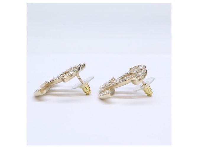 Pendientes Chanel B25P Rhinestone Coco Mark Dorado - vista 2