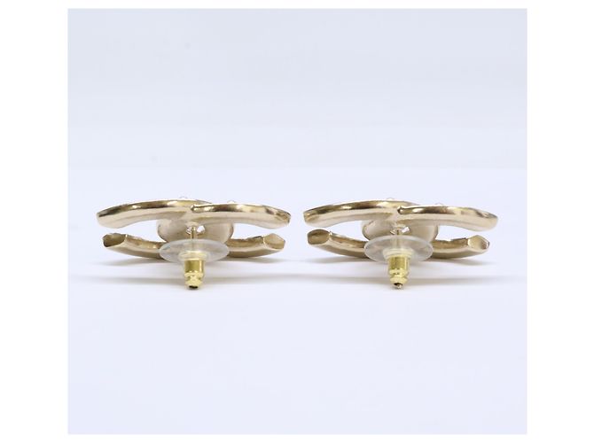 Pendientes Chanel B25P Rhinestone Coco Mark Dorado - vista 5
