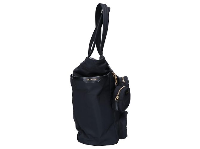 Borsa Tote Commuter Labelled Series in nylon eco Anya Hindmarch Nero - vista 2