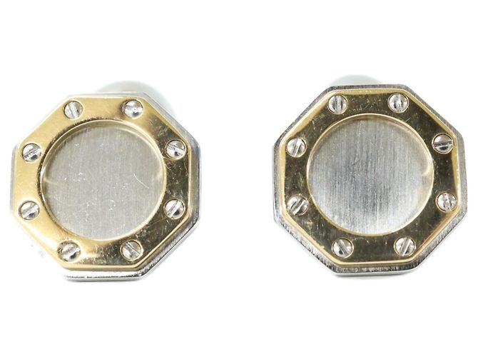 Gemelli Cartier Oretacier in oro giallo 18K e acciaio inossidabile Argento D'oro - vista 2