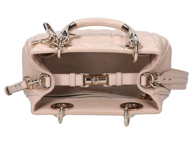 Christian Dior LADY 95.22 Borsa Small Cannage Beige - vista 6