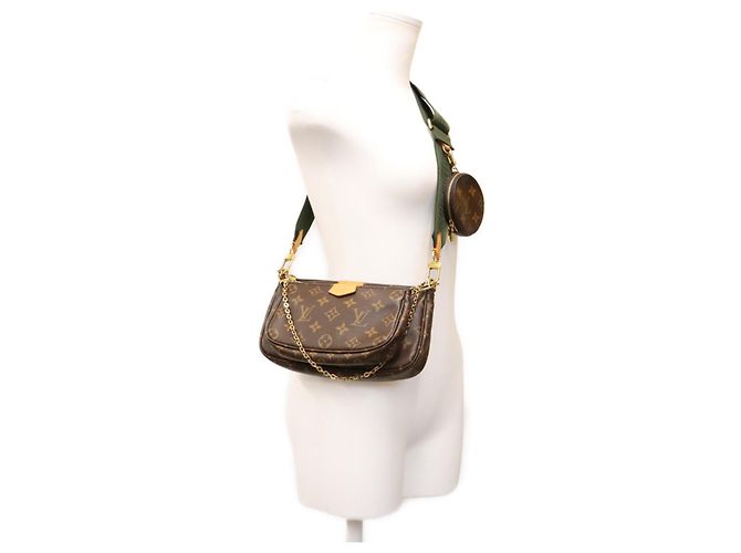 Sac à épaule Louis Vuitton Monogram Multipochette Accessoires Marron Kaki - vue 15