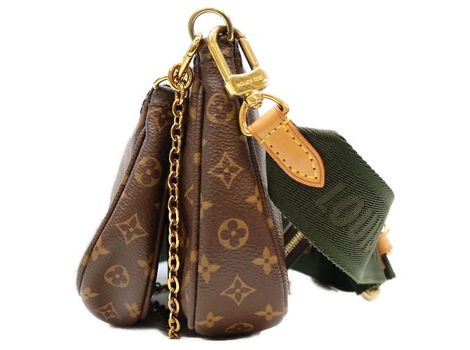 Sac à épaule Louis Vuitton Monogram Multipochette Accessoires Marron Kaki - vue 2
