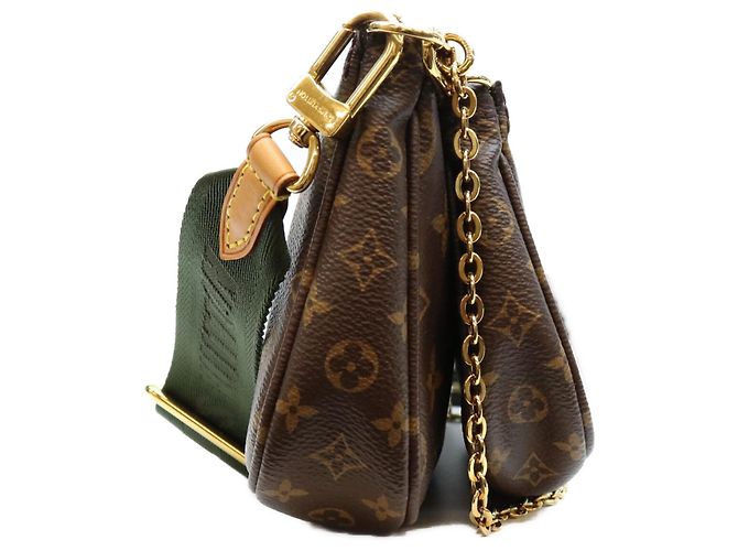 Sac à épaule Louis Vuitton Monogram Multipochette Accessoires Marron Kaki - vue 4