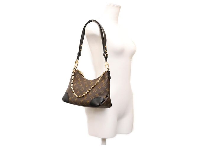 Borsa a tracolla Louis Vuitton Monogram Noir Boulogne PM Marrone - vista 13