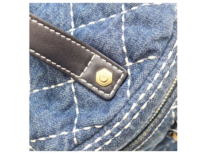 Borsa a spalla Chanel AS1336 in denim blu Wild Stitch - vista 10