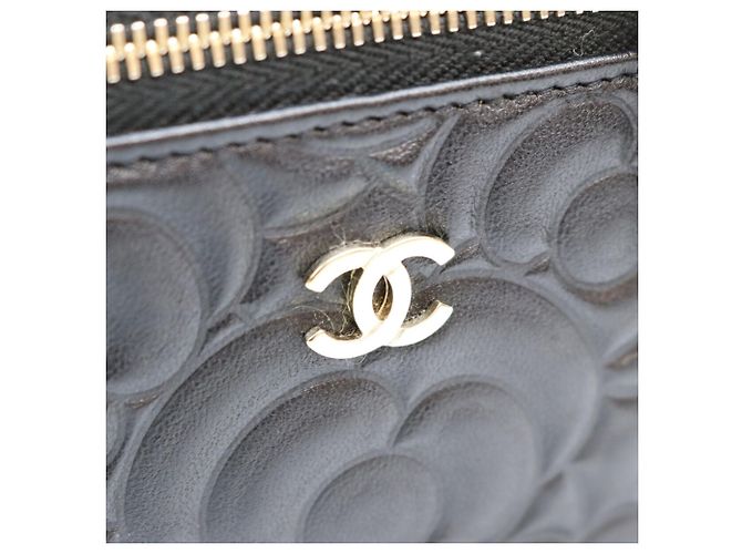 Borsa a tracolla Vanity in pelle goffrata Camellia nera con catena Chanel Nero - vista 8