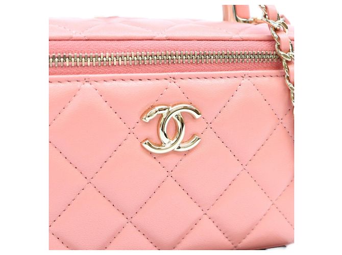 Vanity Chanel Schultertasche aus rosa Lammleder Pink - Ansicht 6