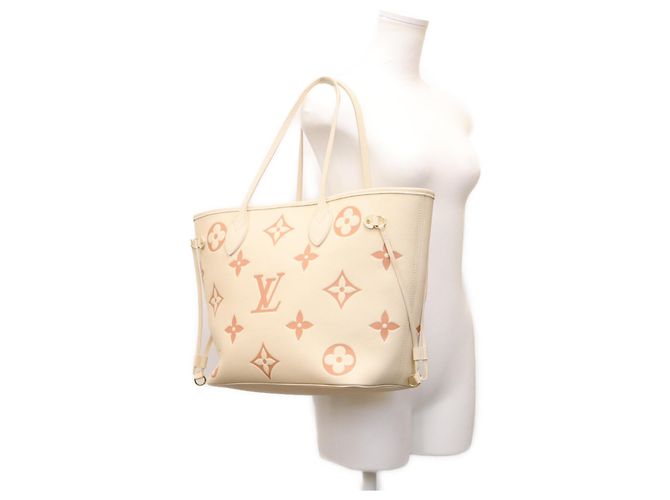 Borsa Tote Louis Vuitton Empreinte Crème Rose Trianon Neverfull MM Beige - vista 15