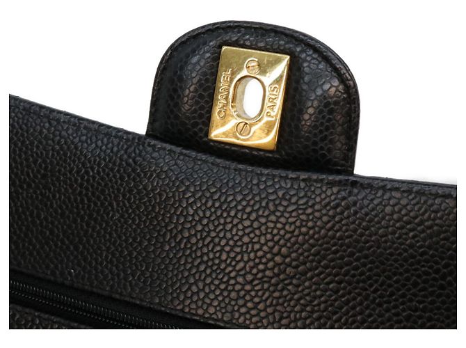 Borsa a tracolla Chanel in pelle caviar nera Nero - vista 10