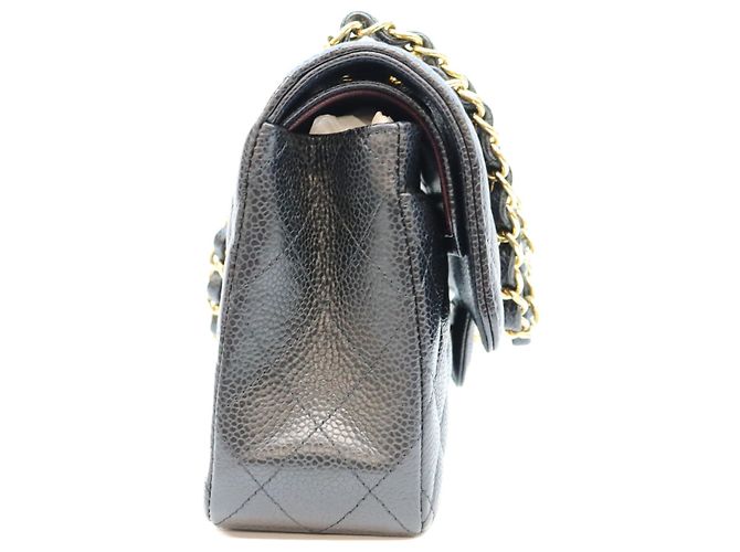 Borsa a tracolla Chanel in pelle caviar nera Nero - vista 4