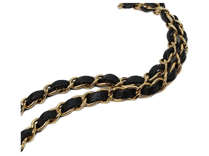 Borsa a tracolla Chanel in pelle caviar nera Nero - vista 8