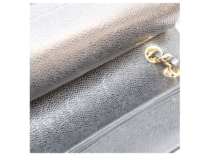 Borsa a tracolla Chanel in pelle caviar nera Nero - vista 9