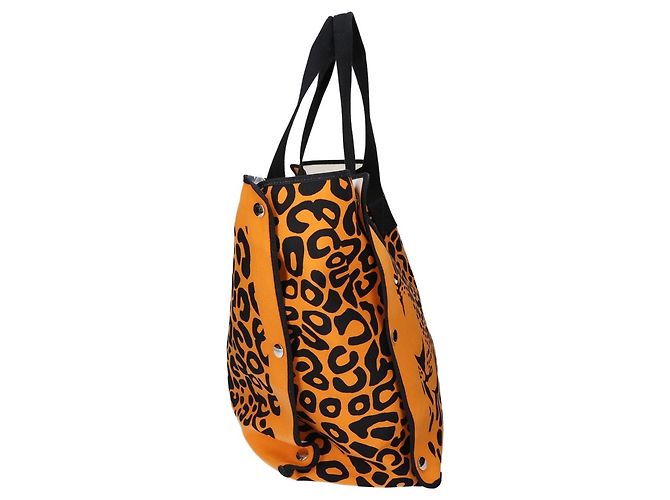 Hermès Borsa da spiaggia pieghevole Hermes con stampa leopardata Arancione - vista 2