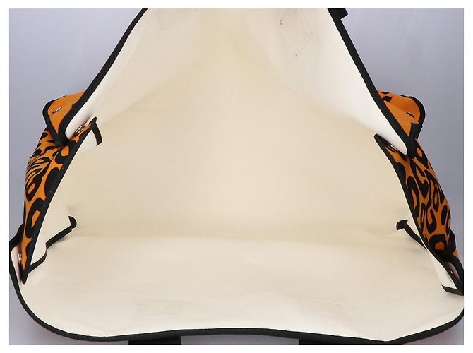 Hermès Borsa da spiaggia pieghevole Hermes con stampa leopardata Arancione - vista 6