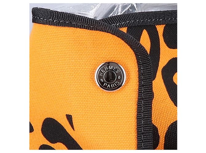 Hermès Borsa da spiaggia pieghevole Hermes con stampa leopardata Arancione - vista 7