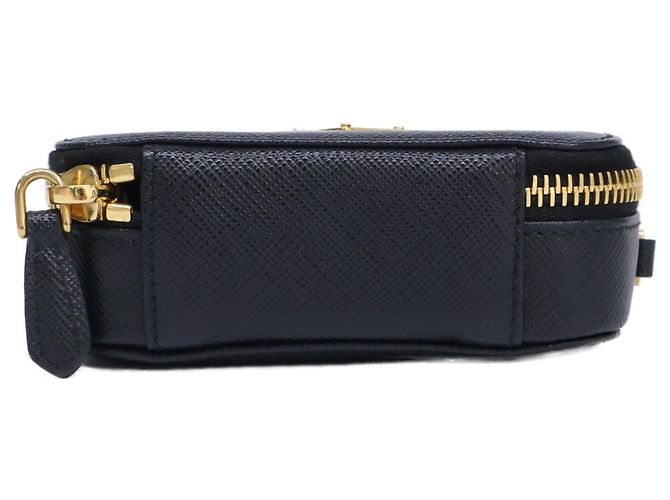Prada Saffiano Mini Pouch Bag mit Kette Schwarz - Ansicht 5