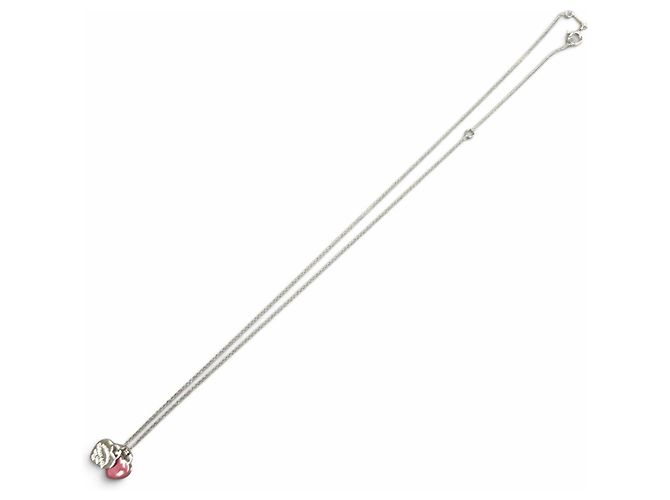 Autre Marque Tiffany & Co. Collana Mini Pendente Return to Tiffany Doppio Cuore Rosa Argento - vista 5