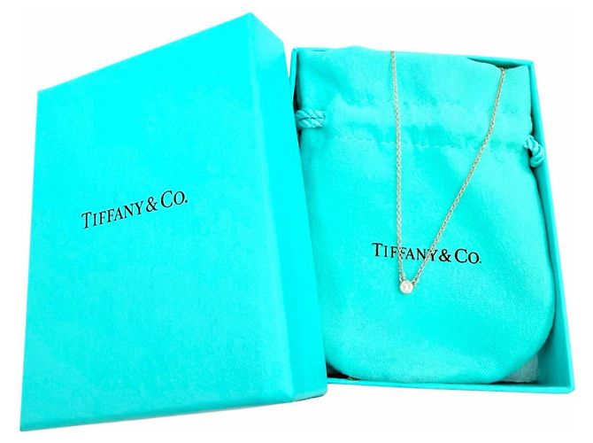 Autre Marque Tiffany & Co. Elsa Peretti Diamond By the Yard Einzelstein-Anhänger Halskette Silber - Ansicht 2