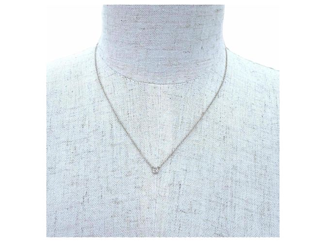 Autre Marque Tiffany & Co. Elsa Peretti Diamond By the Yard Einzelstein-Anhänger Halskette Silber - Ansicht 3