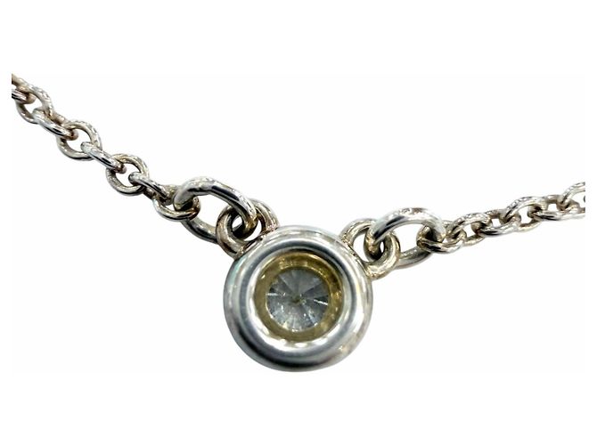 Autre Marque Tiffany & Co. Elsa Peretti Diamond By the Yard Einzelstein-Anhänger Halskette Silber - Ansicht 4