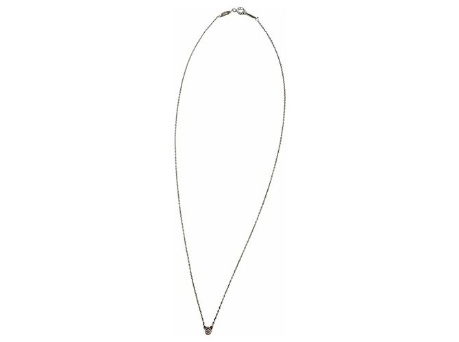 Autre Marque Tiffany & Co. Elsa Peretti Diamond By the Yard Einzelstein-Anhänger Halskette Silber - Ansicht 5