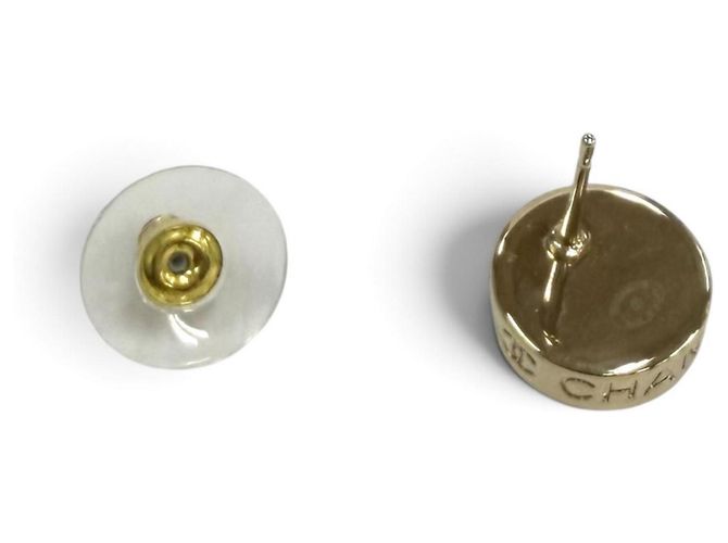 Pendientes de botón Chanel B25C Coco Mark Logo Gold Dorado - vista 5
