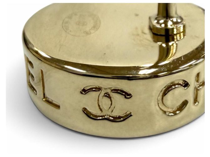 Pendientes de botón Chanel B25C Coco Mark Logo Gold Dorado - vista 7