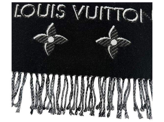 Louis Vuitton Black Wool Silk Blend Stole - view 5
