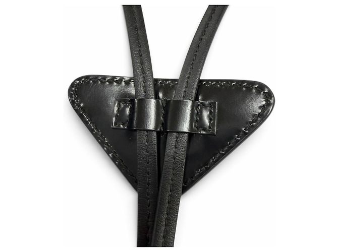 Prada Bolo-Tie-Loop-Halskette aus Lackleder mit Dreiecksplakette Schwarz - Ansicht 4