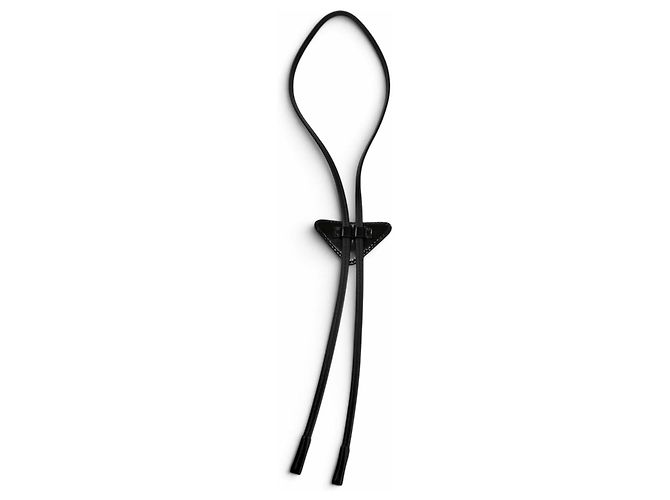 Prada Bolo-Tie-Loop-Halskette aus Lackleder mit Dreiecksplakette Schwarz - Ansicht 5