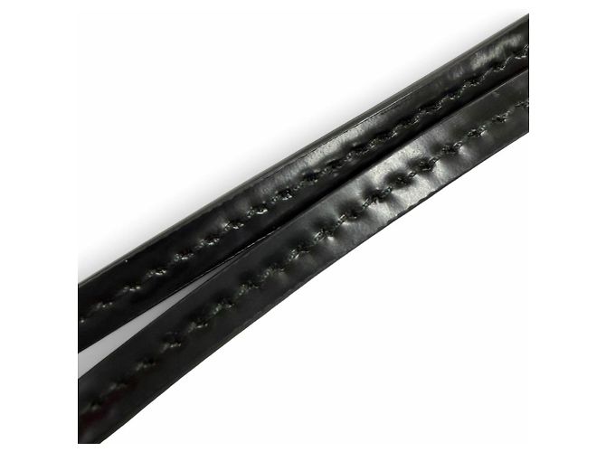 Prada Bolo-Tie-Loop-Halskette aus Lackleder mit Dreiecksplakette Schwarz - Ansicht 6